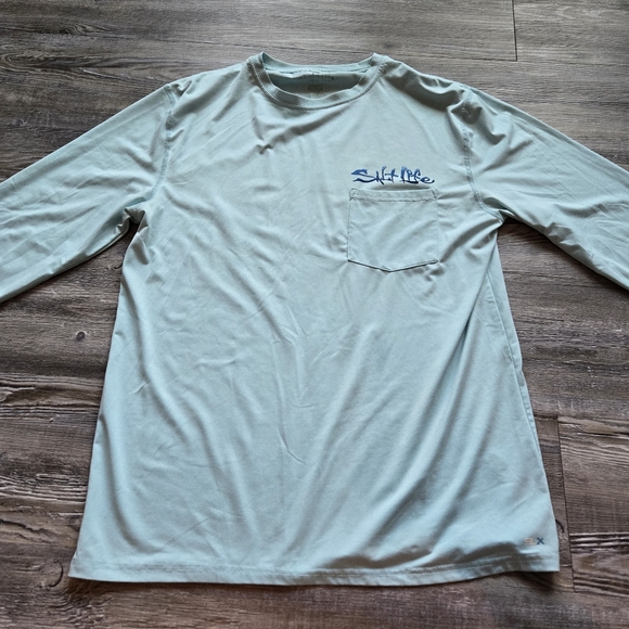 Salt Life Men's Light Blue Long Sleeve Shirt - Picture 1 of 5